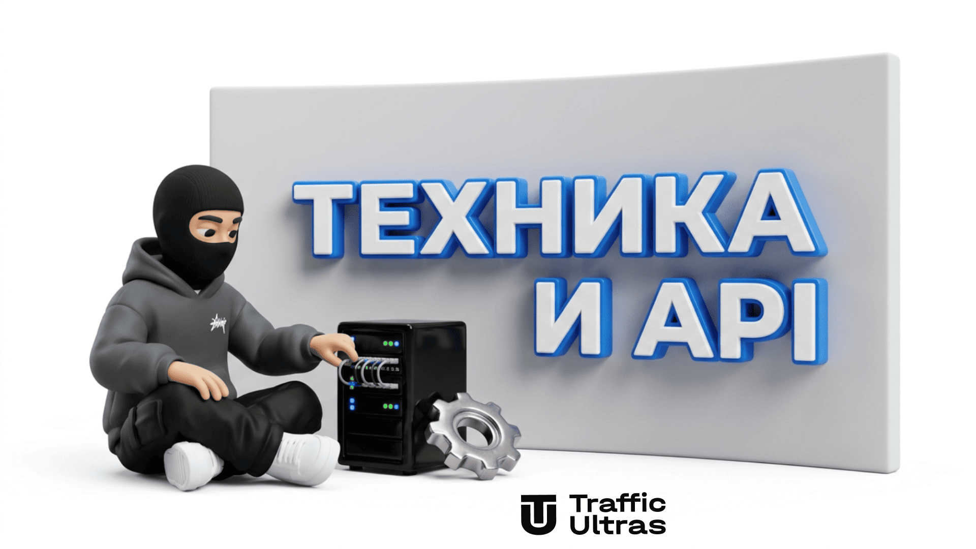 3D иллюстрация техническая настройка арбитраж трафика API интеграция сервера