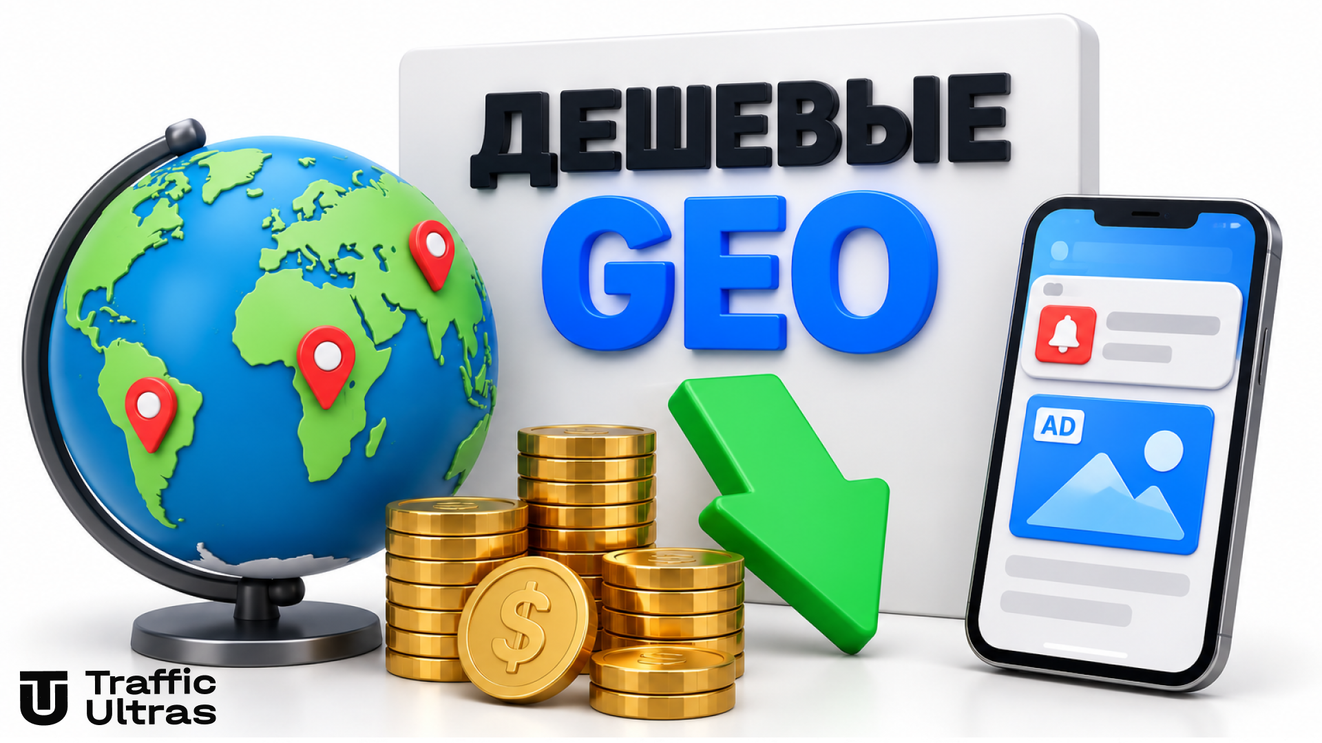 Дешевые GEO для Push и In-App мобильного трафика