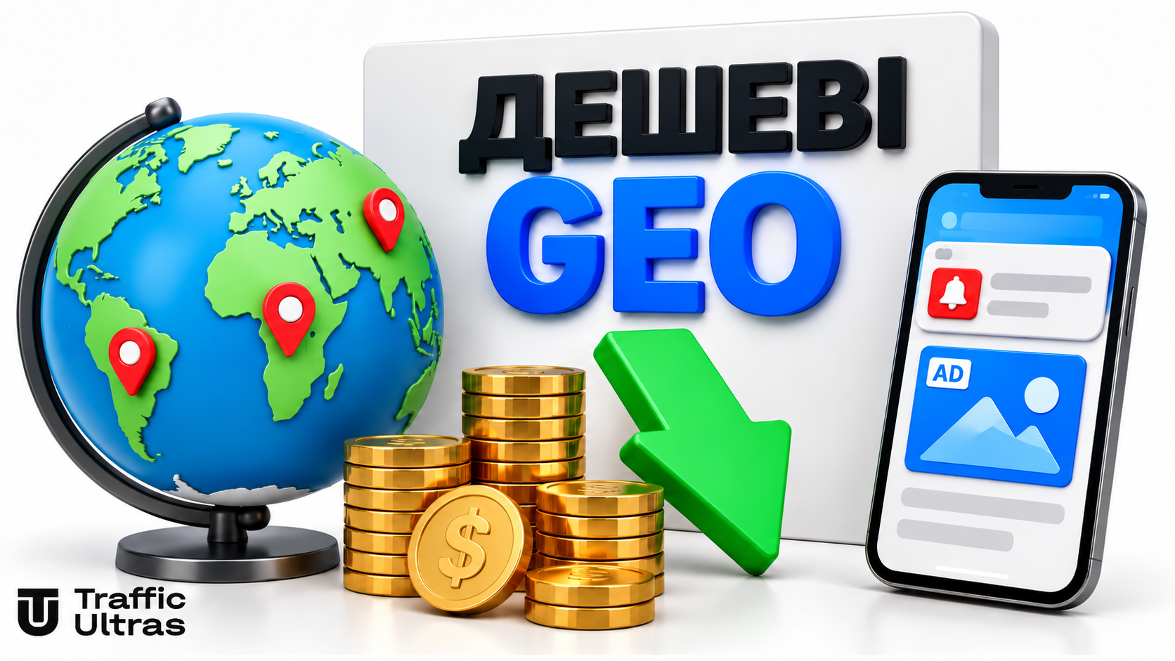 Дешеві GEO для Push та In-App трафіку в арбітражі