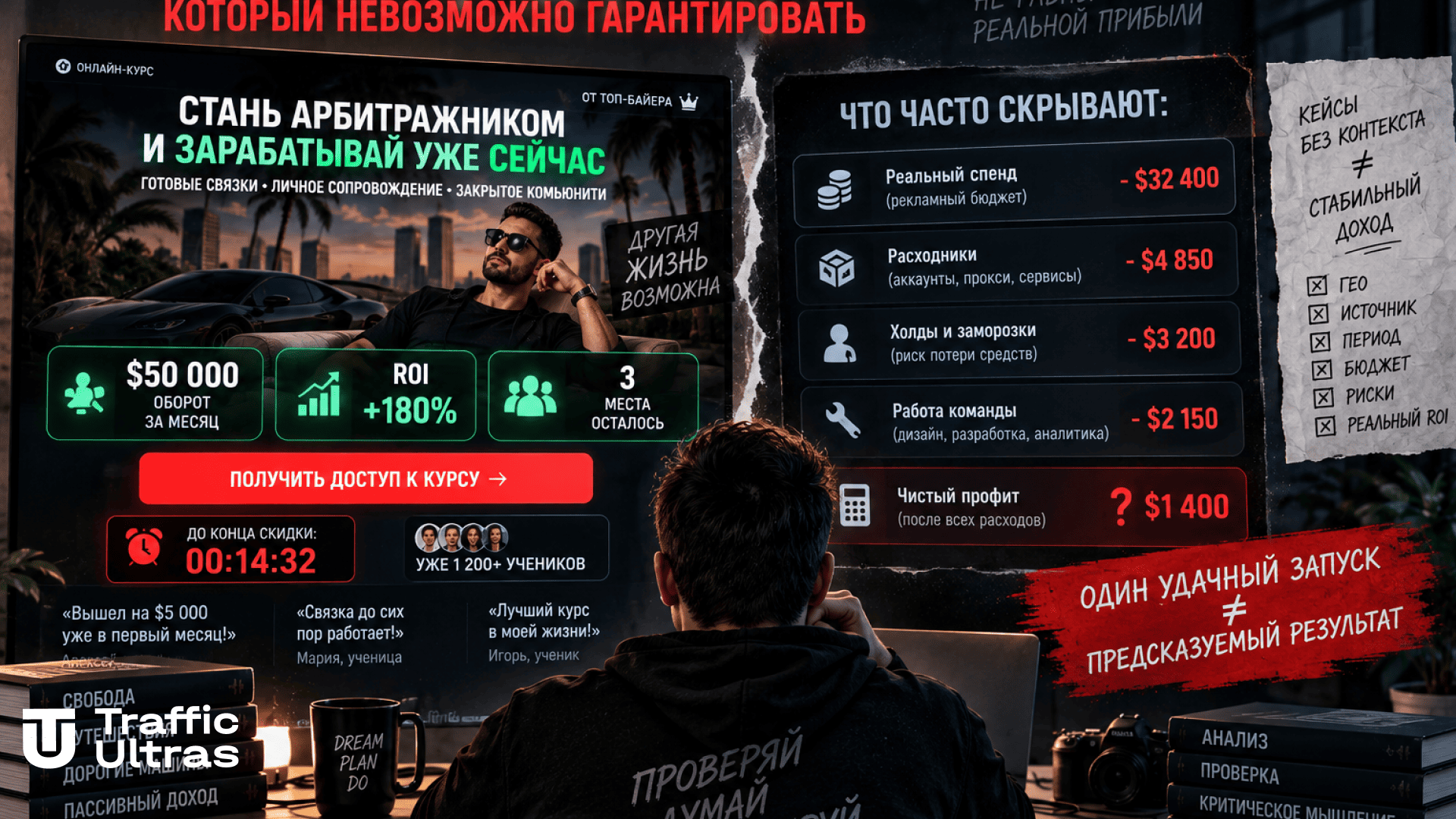 Как гуру арбитража используют кейсы, ROI и оборот для продажи курсов