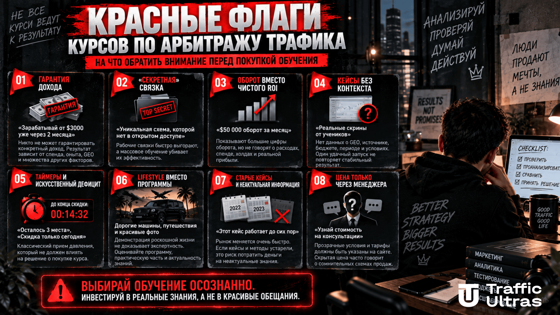 Красные флаги курсов по арбитражу трафика перед покупкой обучения