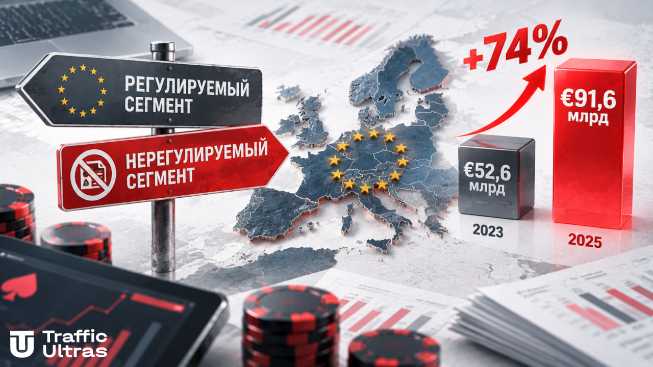 Нерегулируемый online gambling в ЕС вырос на 74% — с €52,6 млрд в 2023 году до €91,6 млрд в 2025 году
