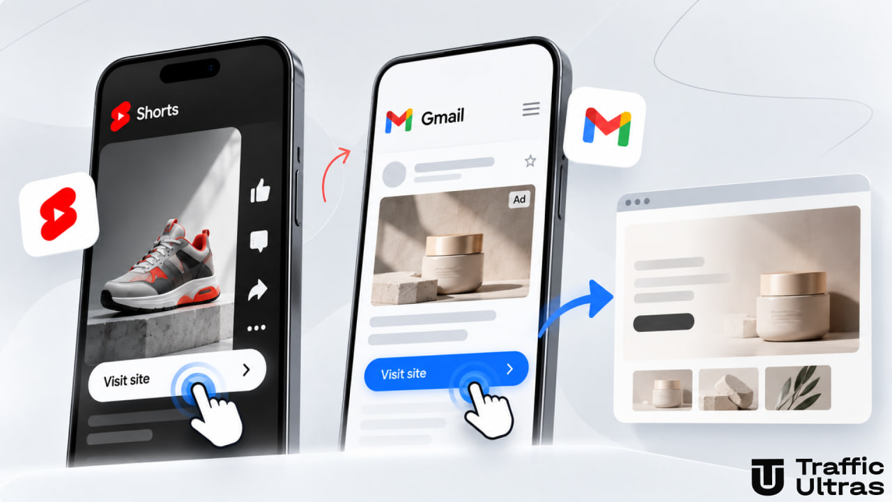 Реклама Google Demand Gen у YouTube Shorts і Gmail із переходом на лендінг в один клік