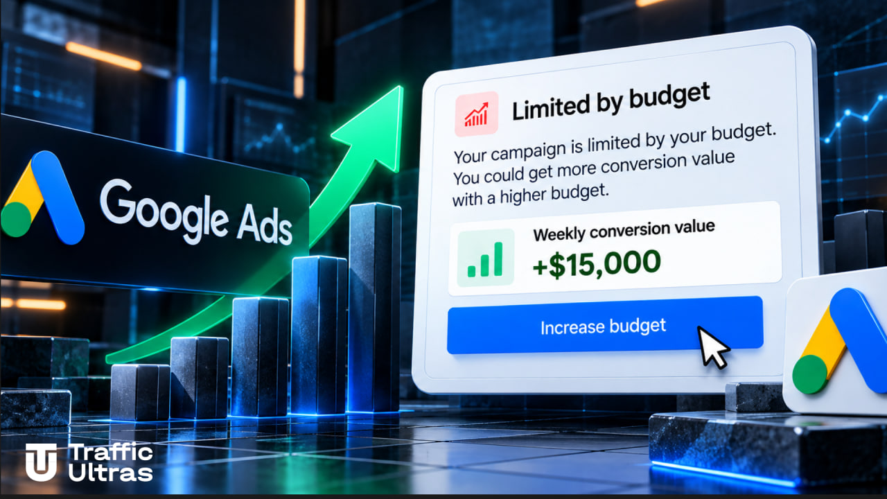 Google Ads + Limited by budget + Weekly conversion value +$15,000