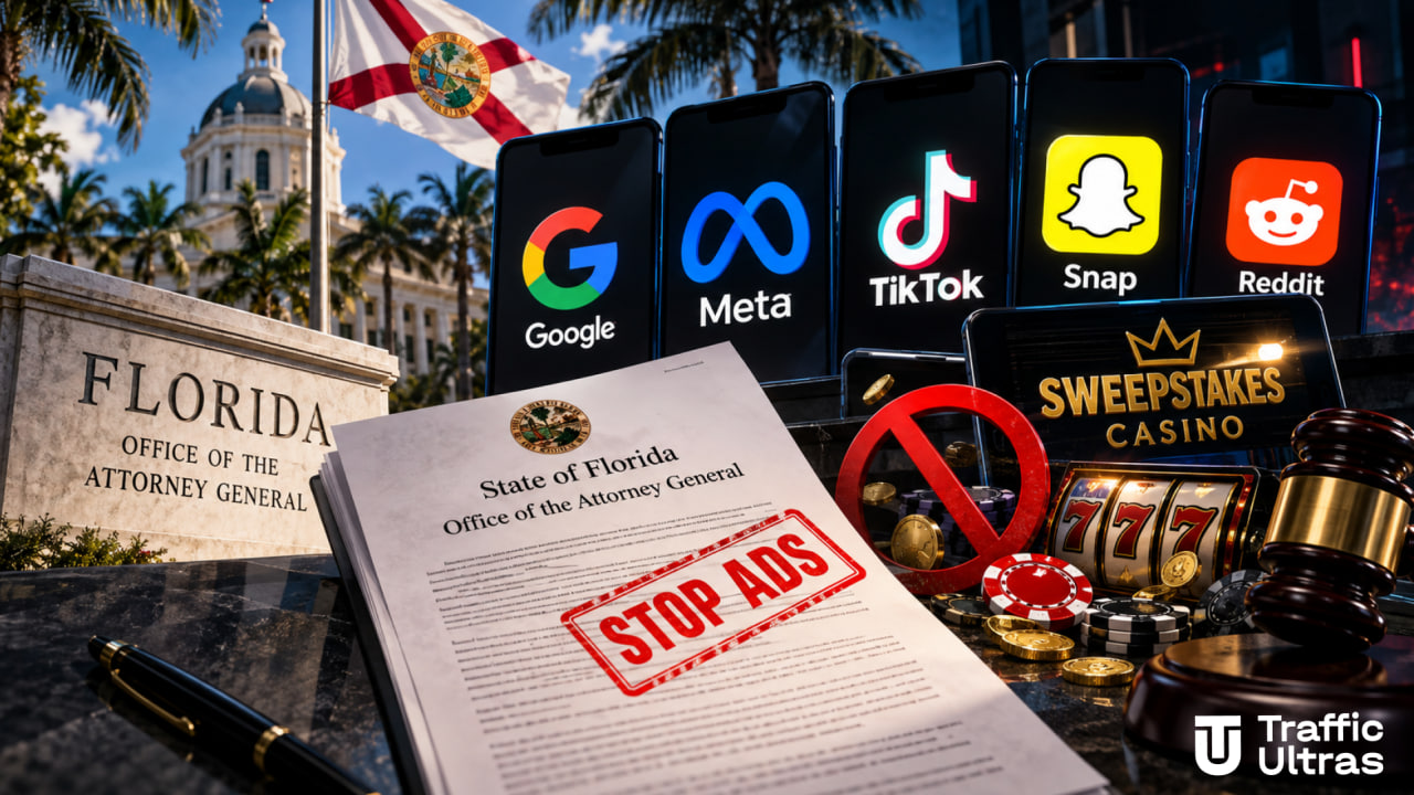 Флорида потребовала от Google Meta TikTok Reddit и Snap ограничить рекламу sweepstakes-проектов
