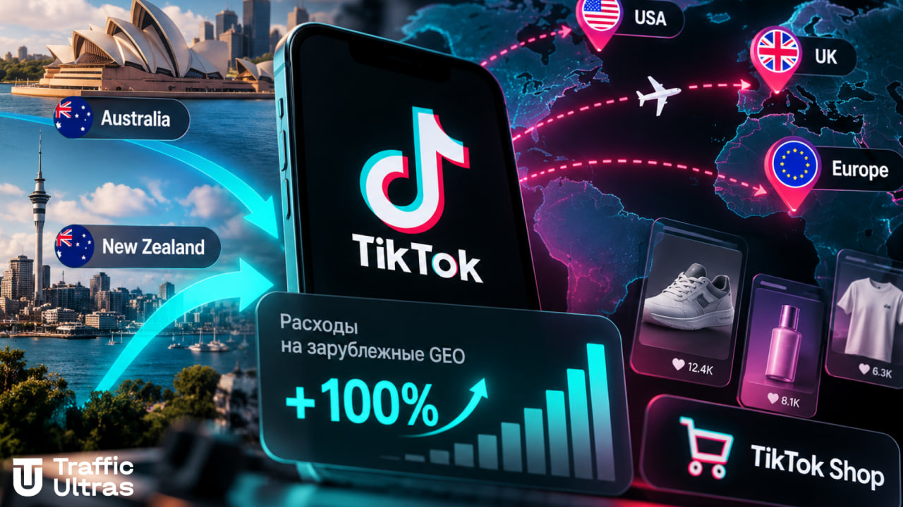 TikTok-рекламодатели из Австралии и Новой Зеландии увеличивают расходы на зарубежные GEO в США, Великобритании и Европе