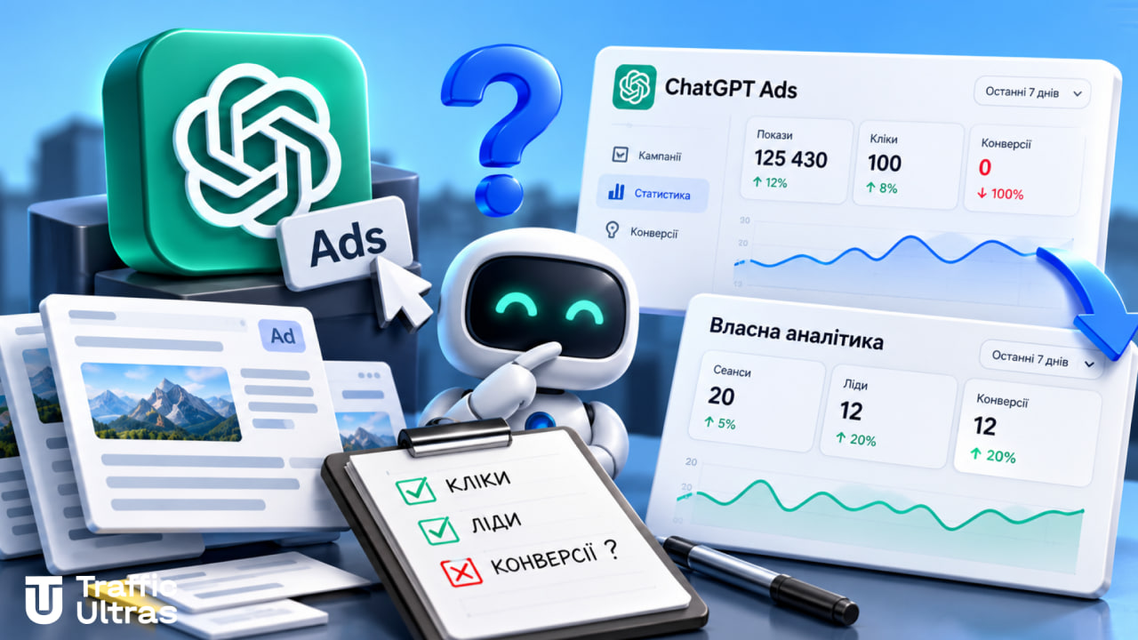 Расхождения в статистике ChatGPT Ads и внешней аналитике по кликам и конверсиям
