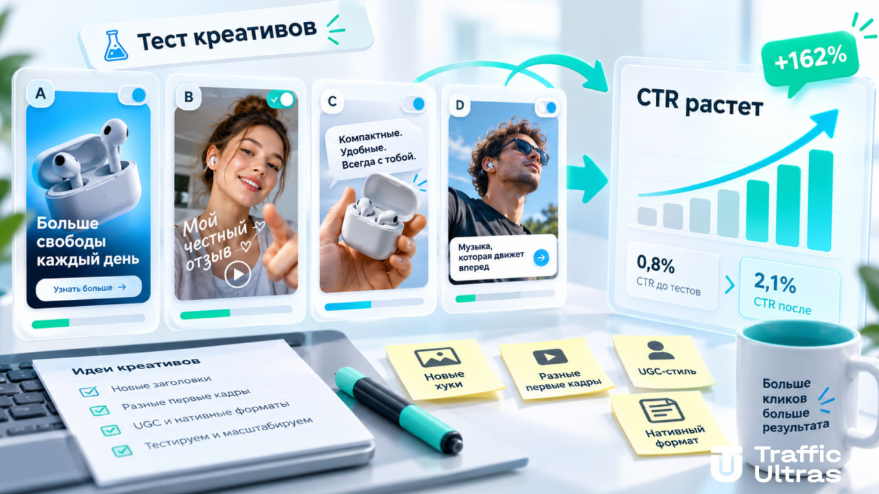 Тестирование рекламных креативов: новые хуки, UGC-форматы и рост CTR
