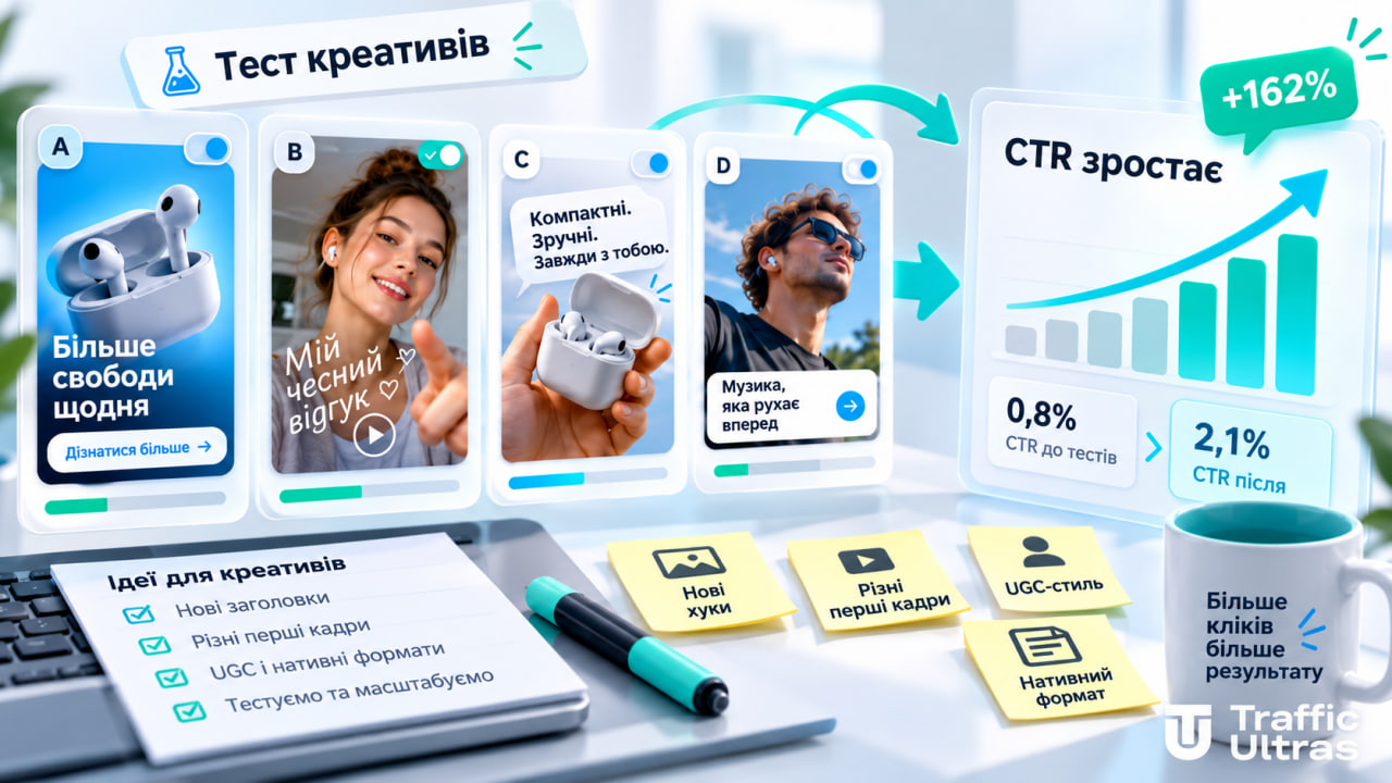 Тестування рекламних креативів: нові хуки, UGC-формати та зростання CTR