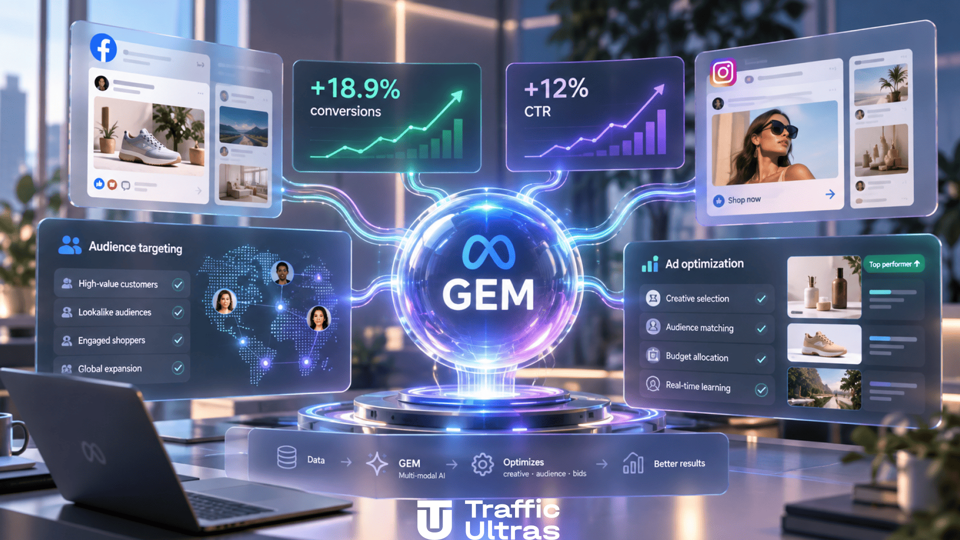 Meta GEM помогает повышать конверсии и CTR рекламы в Facebook и Instagram