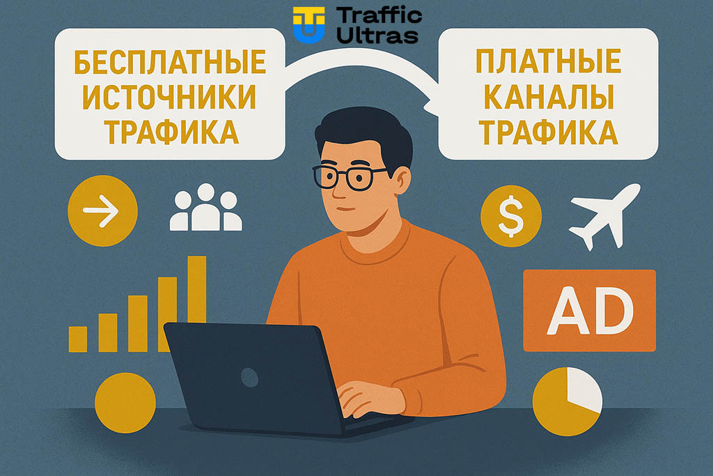 Бесплатные источники трафика для арбитража и платный поисковый трафик, сравнение - на сайте!