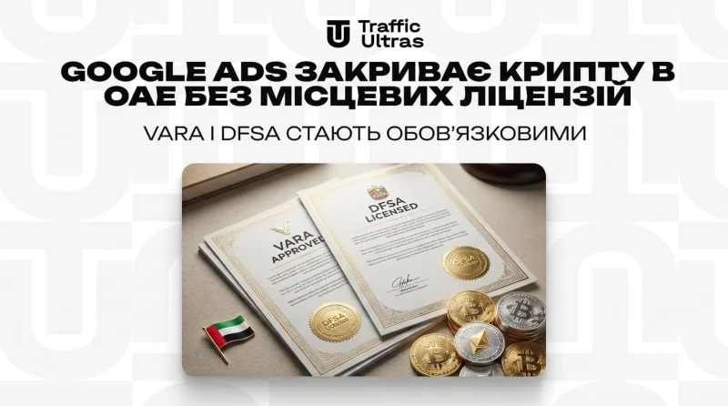Google Ads закриває крипту в ОАЕ без місцевих ліцензій: VARA та DFSA стають обов'язковими