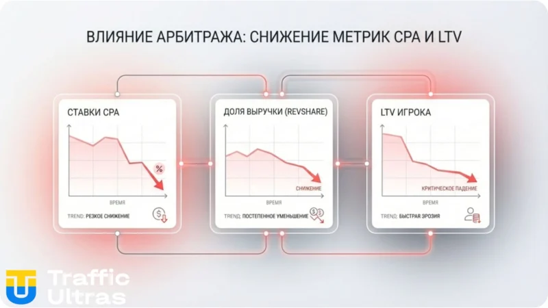 Схема Traffic Ultras: Падение метрик CPA, RevShare и LTV из-за нового налога в Колумбии.
