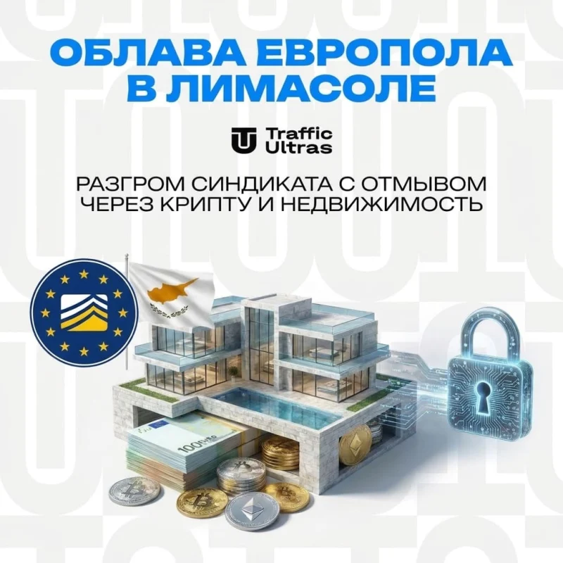 Облава Европола в Лимасоле: разгром синдиката с отмывом через крипту и недвижимость