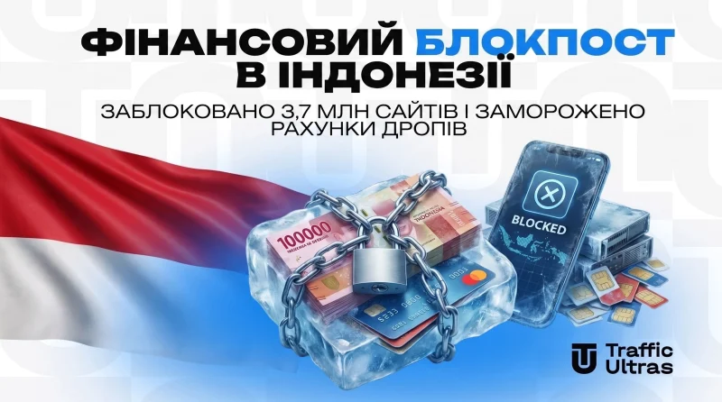 Фінансовий блокпост в Індонезії: заблоковано 3,7 млн сайтів та заморожено рахунки дропів