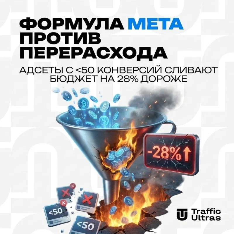 Формула Meta против перерасхода: адсеты с <50 конверсий сливают бюджет на 28% дороже