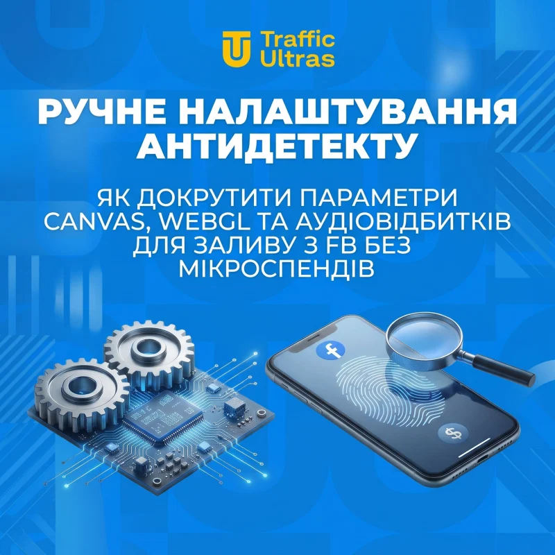 Ручне налаштування антидетекта: як докрутити параметри Canvas, WebGL та аудіо-відбитків для заливу з FB без мікроспендів