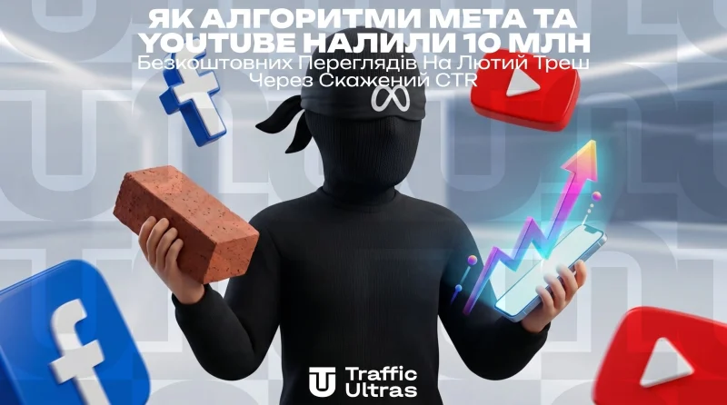 Як алгоритми Meta та YouTube налили 10 млн безкоштовних переглядів на лютий треш через шалений CTR