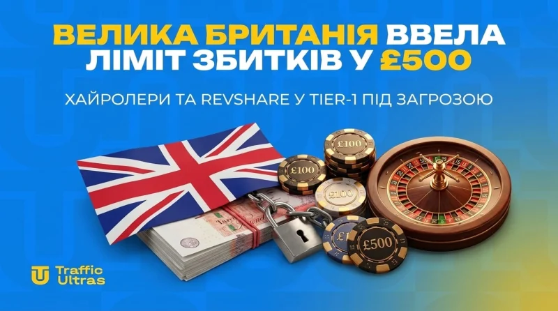Велика Британія ввела ліміт збитків у £500: хайролери та RevShare в Tier-1 під загрозою
