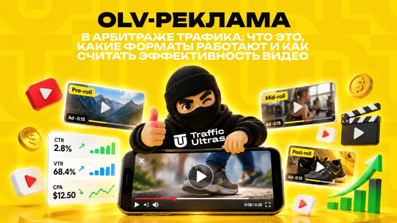 OLV-реклама в арбитраже трафика: что это, какие форматы работают и как считать эффективность видео