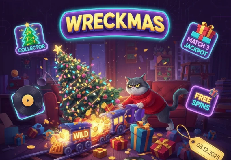 "Слот Wreckmas от Realistic Games с праздничным хаосом, бонусами и джекпотом до х5000 ставки"