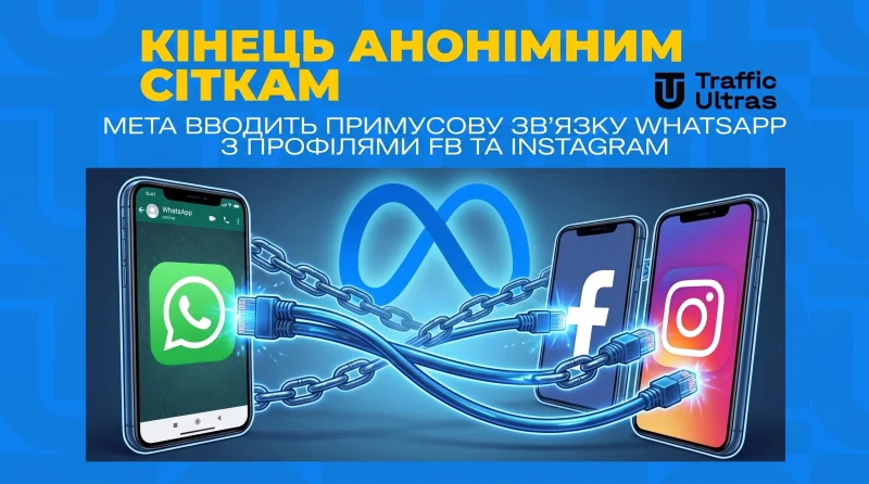 Кінець анонімним сіткам: Meta вводить примусову зв'язку WhatsApp з профілями FB та Instagram