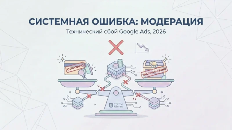 Технический сбой модерации Google Ads 2026