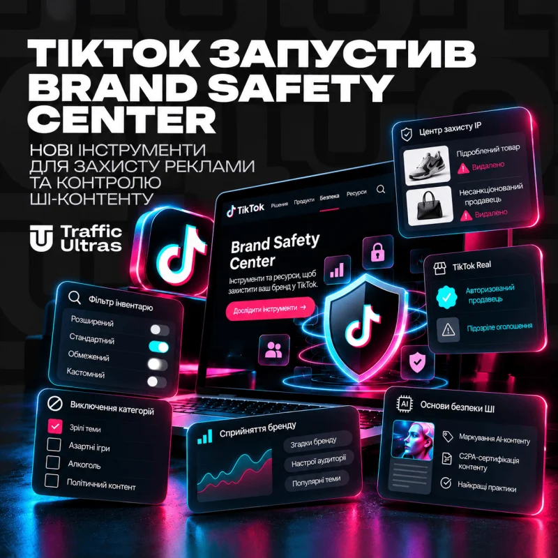 TikTok запустив Brand Safety Center: нові інструменти захисту реклами та контролю ШІ-контенту