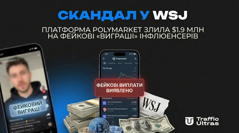Скандал у WSJ: Платформа Polymarket злила $1.9 млн на фейкові «виграші» інфлюенсерів
