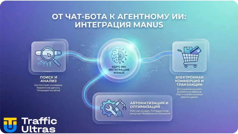 Схема работы Agentic AI Manus в экосистеме Meta 2026.