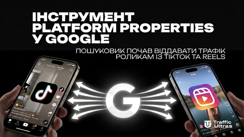 Інструмент Platform Properties у Google: Пошуковик почав віддавати трафік роликам із TikTok та Reels