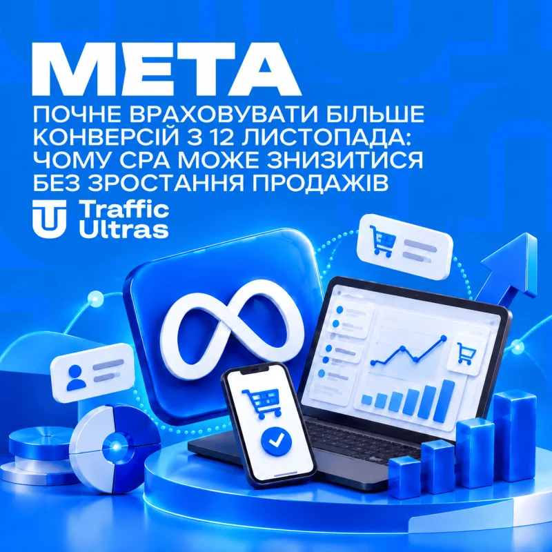 Meta почне враховувати більше конверсій з 12 листопада: чому CPA може знизитися без зростання продажів