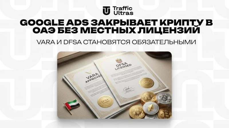 Google Ads закрывает крипту в ОАЭ без местных лицензий: VARA и DFSA становятся обязательными