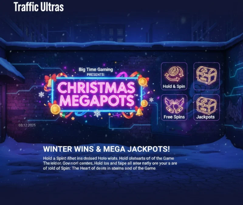 "Слот Christmas Megapots от Big Time Gaming с праздничной атмосферой, бонусами и шансом на джекпот"
