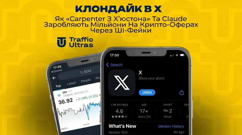 Клондайк в X: Як «Carpenter з Х'юстона» та Claude роблять мільйони на крипто-офферах через ШІ-фейки