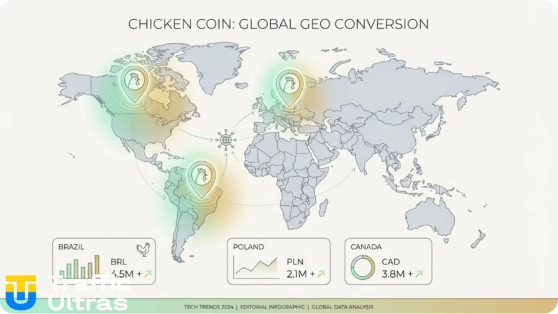Прогноз конверсии Chicken Coin по мировым ГЕО.