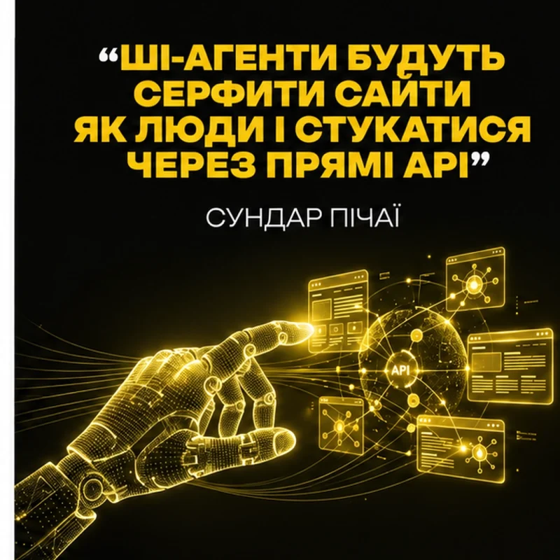 Сундар Пічаї: “ШІ-агенти серфитимуть сайти як люди і стукатимуть через прямі API”