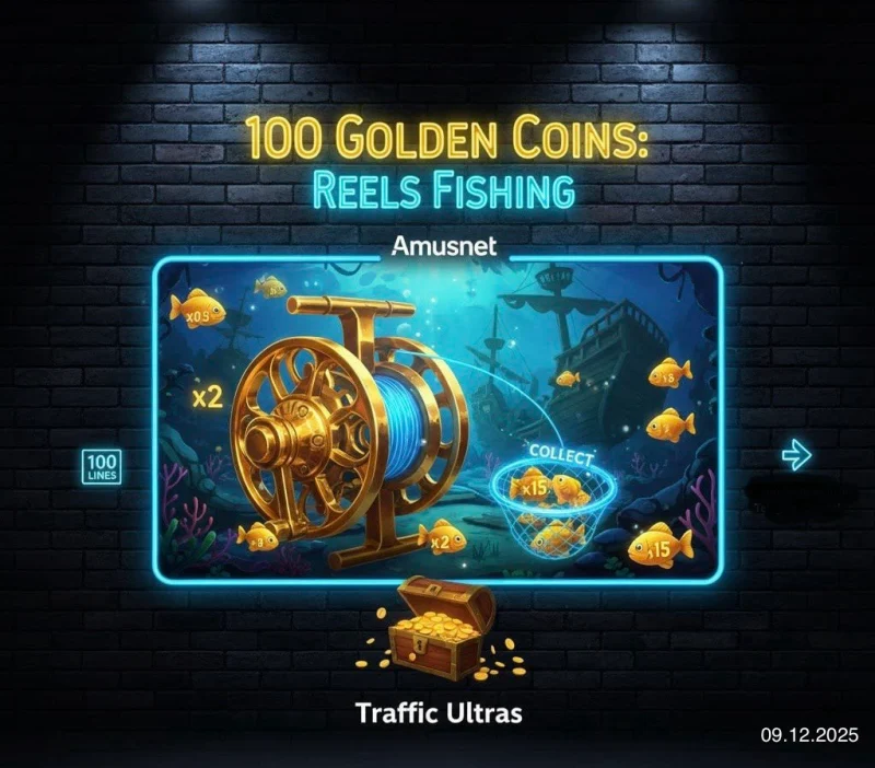 Слот 100 Golden Coins: Reels Fishing от Amusnet — обновлённая «рыбная» серия с 100 линиями и Mystery Nudge