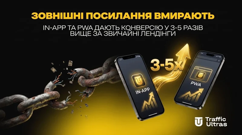 Зовнішні посилання вмирають: In-App і PWA дають конверсію в 3–5 разів вище за звичайні лендінги