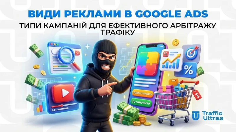 Види реклами в Google Ads і типи кампаній для ефективного арбітражу трафіку