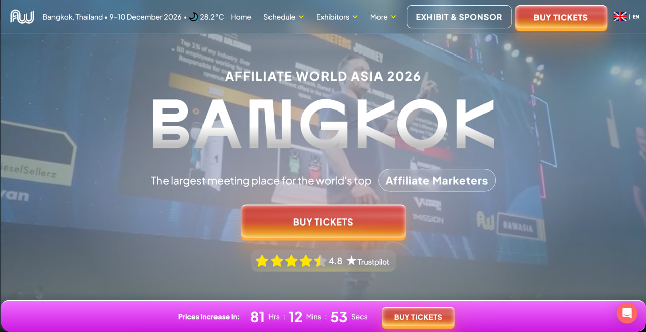 Affiliate World Asia, Бангкок (9–10 грудня)